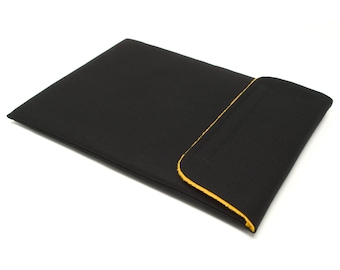 Handmade iPad Pro 11 inch M1/M2/M3 Sleeve Case in Black Pioneer Canvas