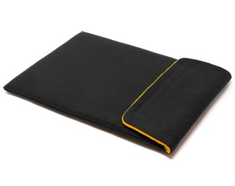 iPad Pro 13 inch M4 Sleeve Case 2024 - Handmade - Pioneer Waxed Canvas - Black