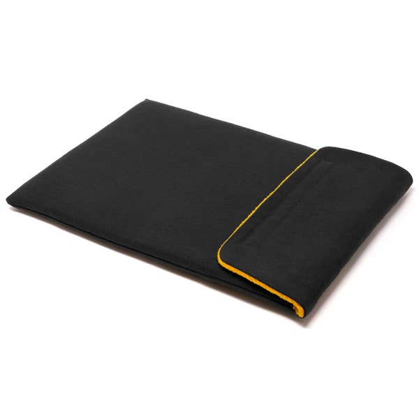 Sleeve Case for Samsung Galaxy Tab S8 Plus 12.4-inch - Handmade - Pioneer Waxed Canvas - Black