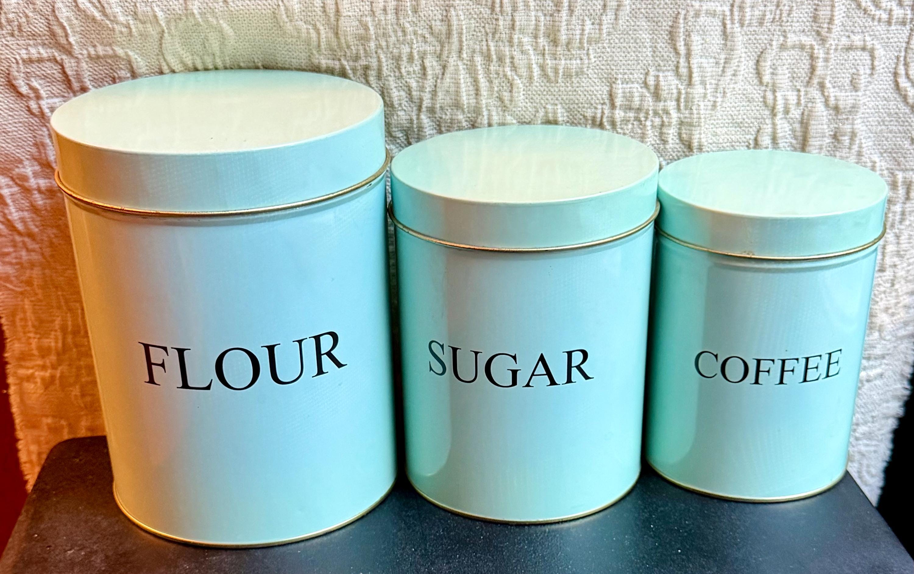Blue Vintage Flour Canister - Etsy