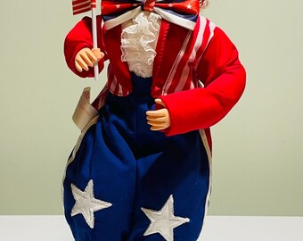 Brinn's July Calendar Clown Doll, Patriotic Americana Collectible