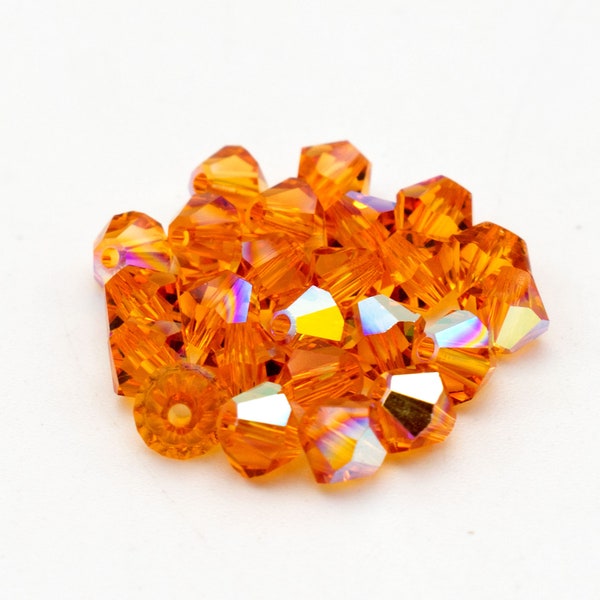 Crystal Swarovski 4mm bicone aurora borealis beads topaz AB 5301