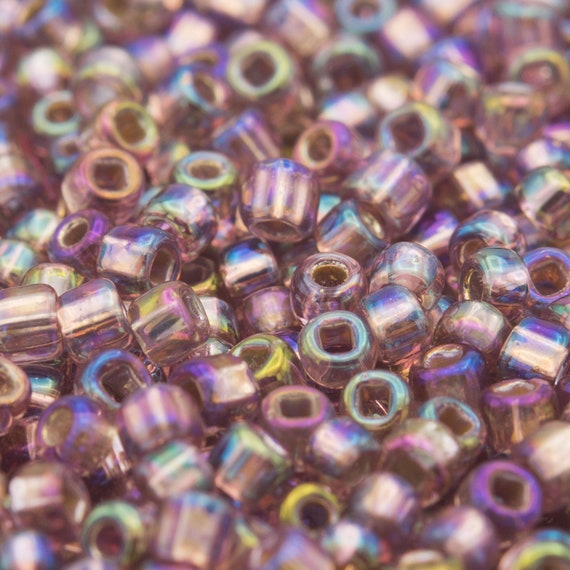 100 grams MATSUNO seed beads round 110 silver lined rainbow AB light aqua blue,Japanese glass rocaille
