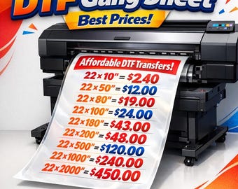 Custom DTF Gang Sheet Transfers, Bulk Printing, Fast Shipping, Vibrant Prints