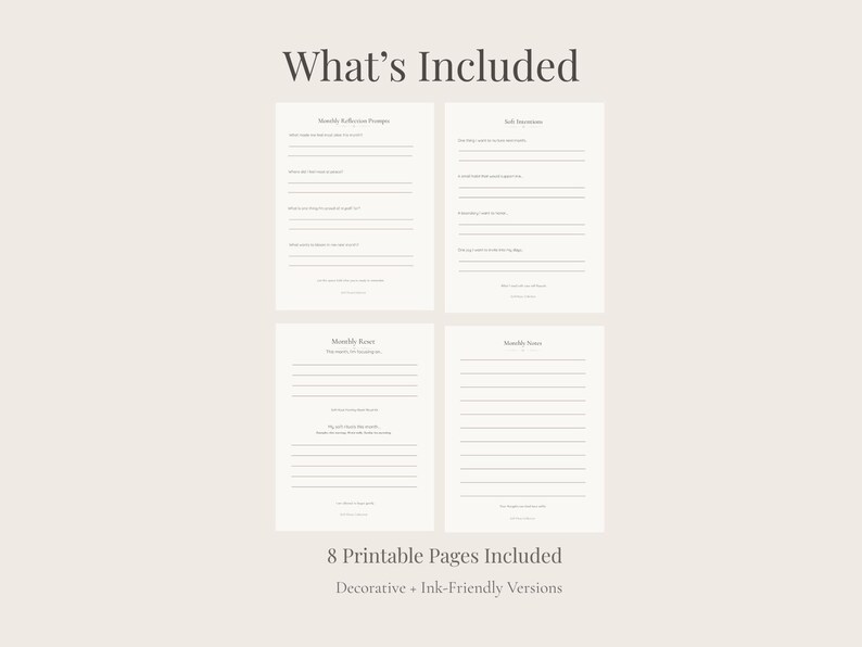 Monthly Reset Journal Printable | Reflection Prompts | Self Care ...