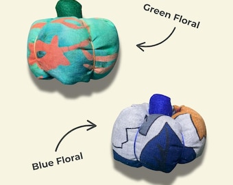 Small handmade Fabric Pumpkin: Cottagecore Fall Decor