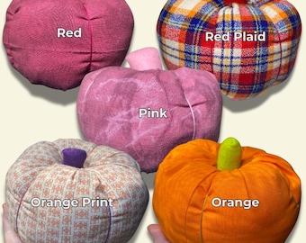 Large Handmade Fabric Pumpkin: Cottagecore Fall Decor
