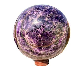 Sfera di cristallo di ametista – Pietra curativa viola lucida, decorazione per la casa (250 mm)