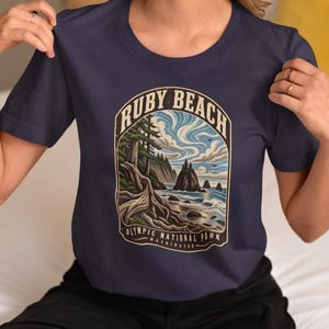 T-shirt en sweatshirt met Ruby Beach-print | Shirt van Olympic National Park | Wandelshirt uit Washington | Cadeau uit de Pacific Northwest | Vintage kleding van nationale parken