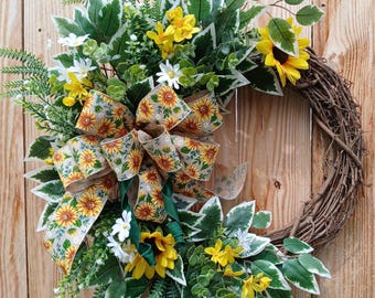 Sunflower Grapevine Wreath