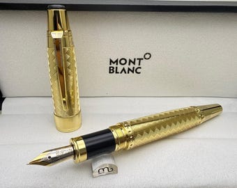 Montblanc JFK Edition Goldener Füllfederhalter Medium Nib - Kommt mit Box