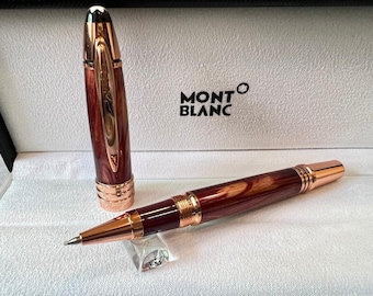 Bolígrafo Montblanc JFK Edition, acabado mármol, recambio negro.