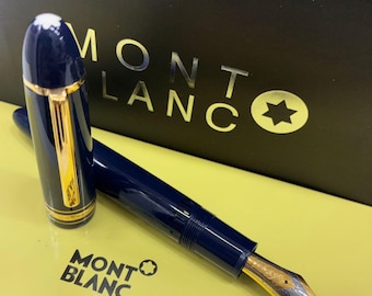 Montblanc Jumbo Meisterstuck 149 Blue Golden Füllfederhalter - Mittlere Feder