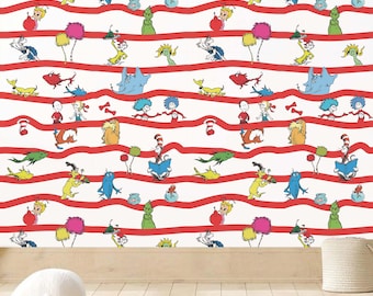 Dr Seuss Lorax Truffula Tree Wall Decal Wall Sticker Wallpaper for Kids ...