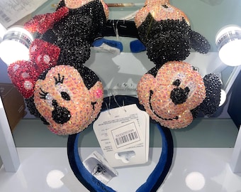 Orelhas do Mickey e da Minnie da Disney com strass - Personalizáveis