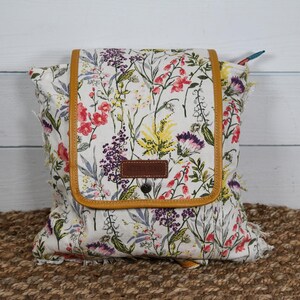 Myra Floral Boho backpack Myra Bag | Bags | Myra Bag Black And White Floral Backpack  main image 3