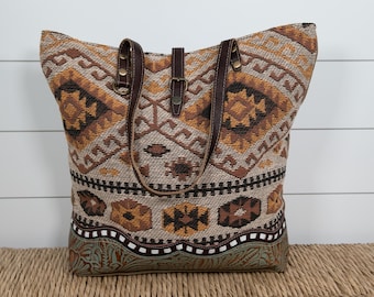 Luxury Western Chic Style Shoulder Bag Tote Bag Embossed Leather Handbag