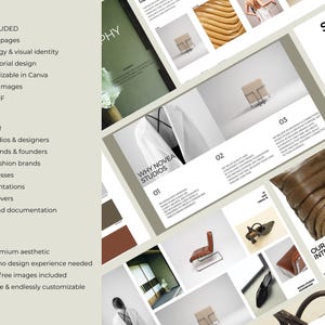 May include: A presentation template with a minimalist design, featuring text and images. The template includes editable pages, brand strategy, and free fonts. The text includes "WHY NOVEA STUDIOS" and "SOCIAL MEDIA".