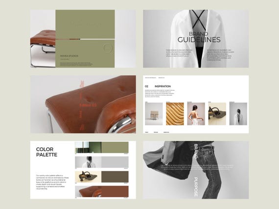 Brand Guidelines Template | Minimal Brand Book Canva Template | Editorial Brand Identity PDF | Creative Studio & Lifestyle Brands