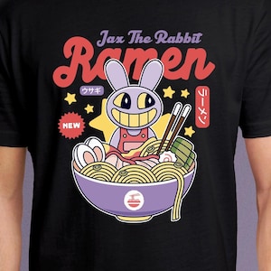 Jax Purple Rabbit Ramen Unisex T-Shirt, The Amazing Digital Circus Cartoons , TADC // Pomni // Kinger // Zooble // Ragatha // Gangle