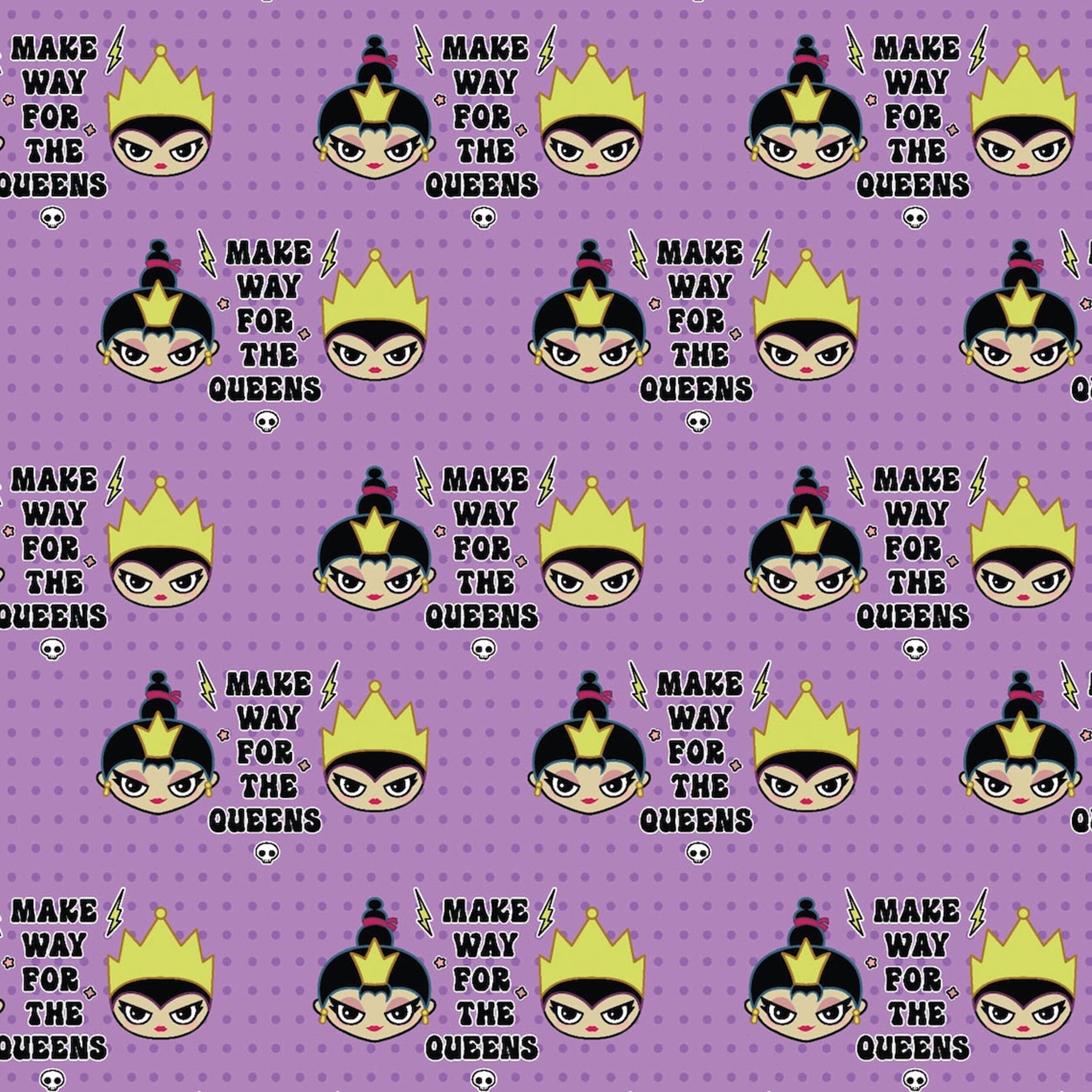 Disney Villians Kawaii Mayhem Collection Baby Nursery Purple Multi-color Quilting Cotton 44" Fabric by the Yard Bad Guys