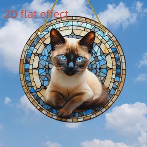 Suncatcher Siamese Cat Window Wall Home Decor Ornament Pendant Garden
