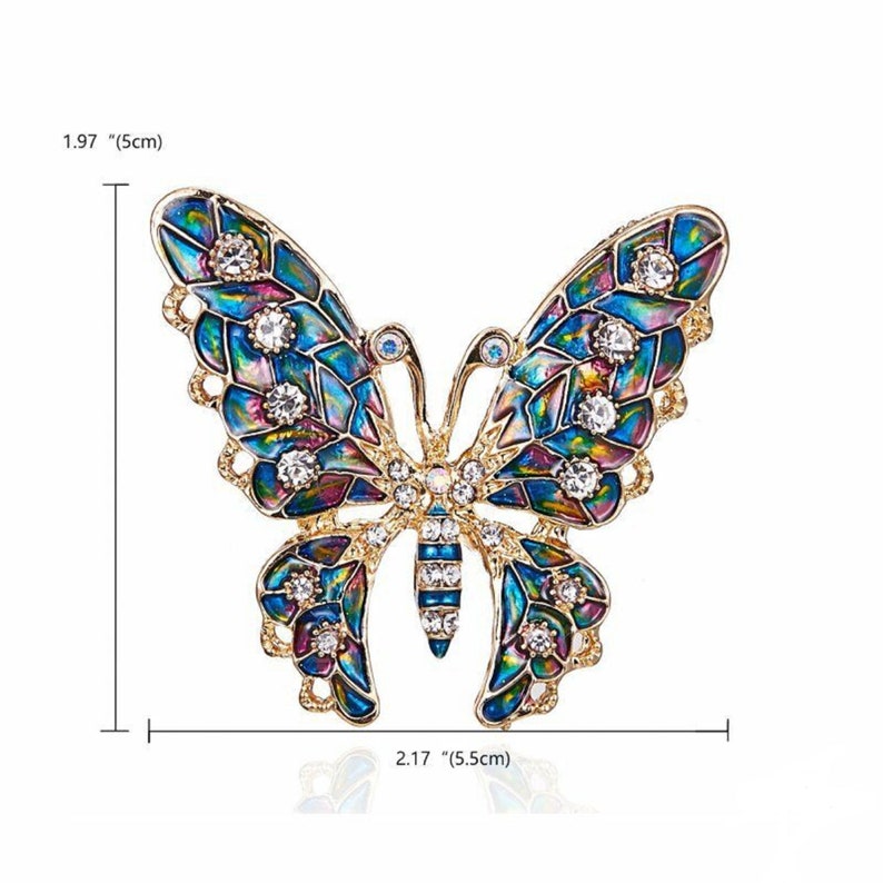 Jeweled Magnetic Beautifully Multi Colored Butterfly Brooch or Needle Minders for Cross Stitch Pattern Fabric Holder
