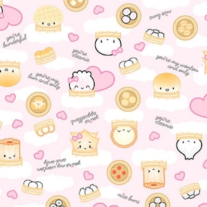 Michael Miller Wonton in a Million Baby Nursery Decor Pink Cotton Fabric Yard Happy Face Children&#39;s bty FREE GIFT w/purchases