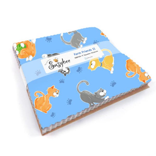 Suzy Bee Farm Animals Cotton Charm Pack 5" Squares for Quilting Home Decor 42 pieces
