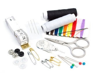 Travel Thread Threader Needle Tape Measure Scissor Sewing Kit Emergency DB 