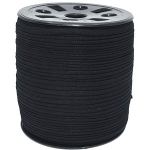 Cordino elastico in nylon nero o bianco da 1/6 di pollice tagliato su misura per mascherina