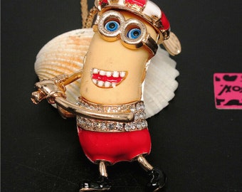 Betsy Johnson Alien Cartoon Golf Key Chain, Purse Charm or Necklace Pendant or Needle Minder