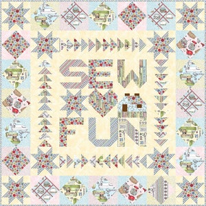 Maywood Studio Measure Twice Sew Fun Quilt Kit by Kris Lammers KIT-MASSEF
