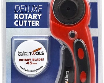 Cortador rotatorio de 45 mm y 4 cuchillas rotatorias SKS-7 de 45 mm con estuche.