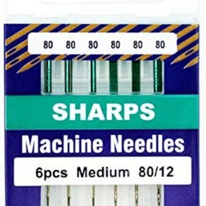 Klasse Sharps Machine Needles 6pcs Medium 80/12