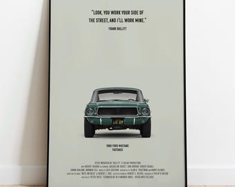 Ford Mustang A3 Poster, Bullitt