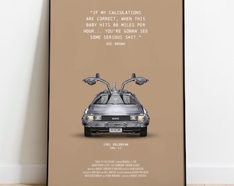 Delorean A3 Poster, Back to the Future