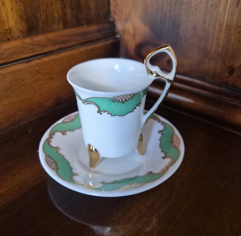 Vintage Tiger Yedi Fine Porcelain Demitasse Set – Turquoise Black ...