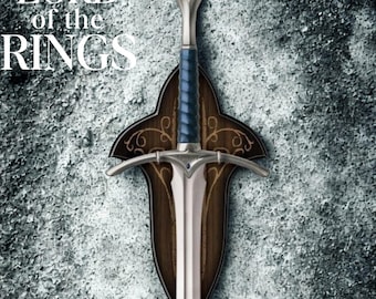 Handmade Glamdring Sword Replica | Stainless Steel Fantasy Sword with Display Plaque