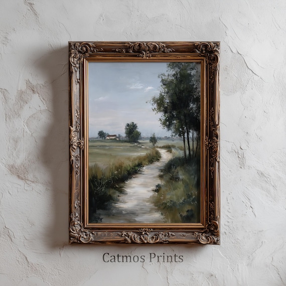 French Countryside Path Art Print – Quiet Morning Walk (Digital Download) by CatmosPrints