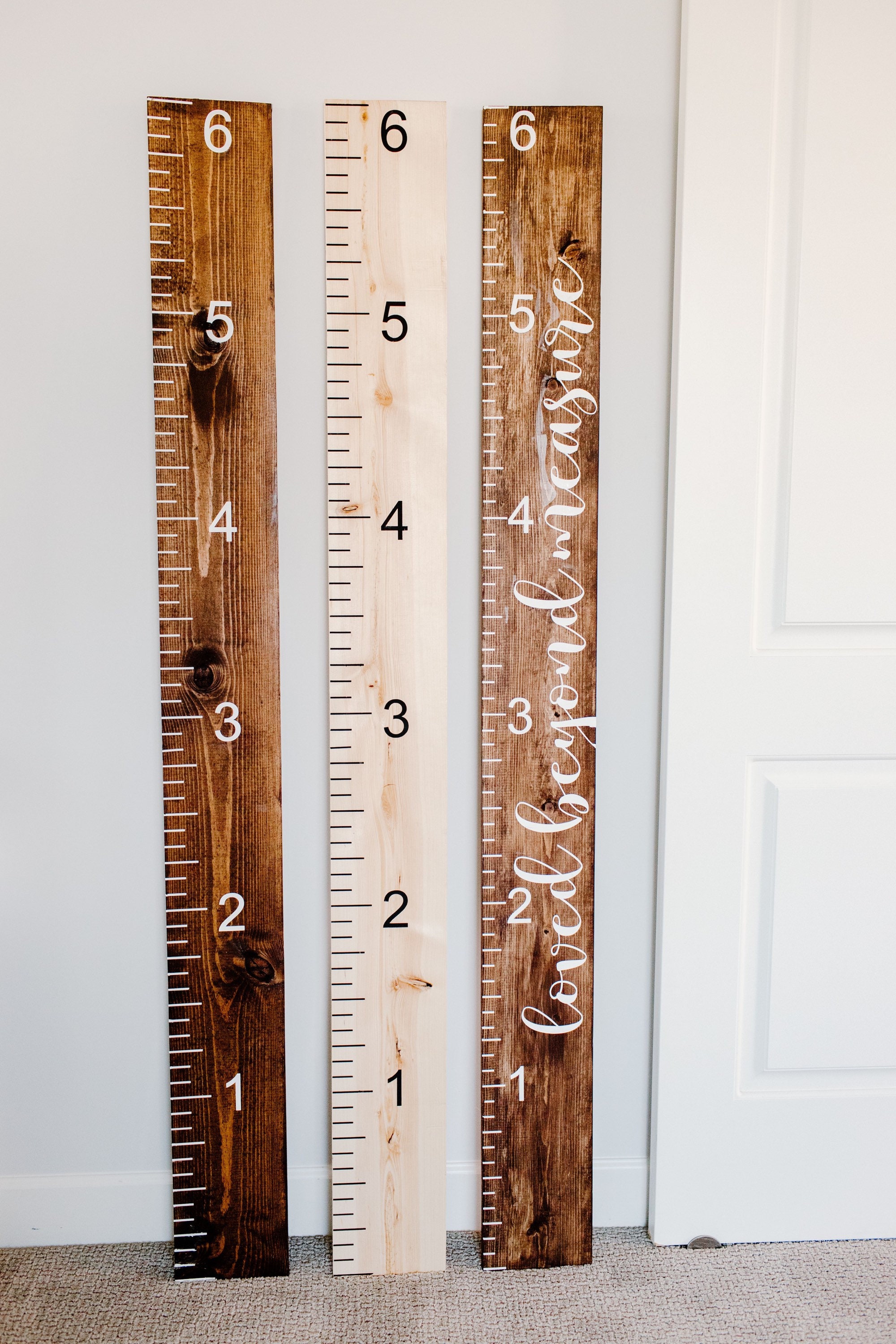 HAND PAINTED Growth Ruler Growth Chart Measuring Stick Kid