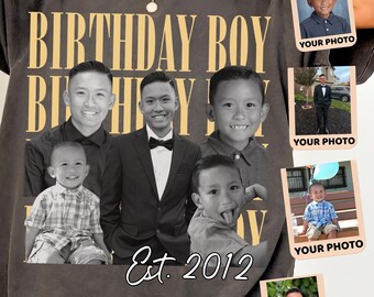 Comfort Colors® Custom Birthday Shirt, Personalized Photo Vintage EST 1996 Portrait 90s Retro 30th