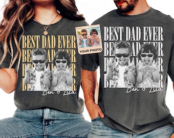 Comfort Colors® Custom Dad Vintage Photo Shirt: Personalized Fathers Day With Kids PIcs