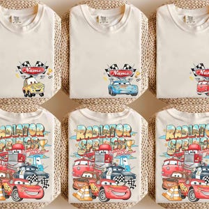 Camiseta Comfort Colors® personalizada de Disney Cars, camiseta de Pixar Lightning McQueen, Radiator Springs imagen 4