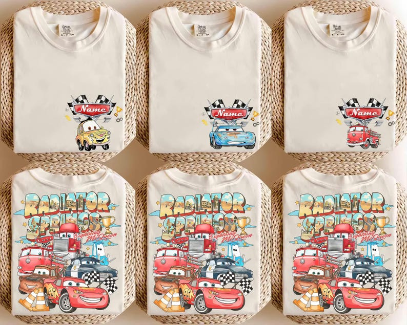 Camiseta Comfort Colors® personalizada de Disney Cars, camiseta de Pixar Lightning McQueen, Radiator Springs imagen 4