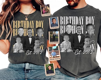 Comfort Colors® Custom Birthday Shirt, Personalized Photo Vintage EST 1996 Portrait 90s Retro 30th