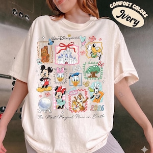 Koszulka Comfort Colors® Vintage Myszka Miki i Przyjaciele Disneyworld, Koszulka Walt Disneyworld, Wycieczka Disney 2026 Ivory / Natural