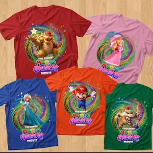 Comfort Colors® Mario All Characters shirt, Bowser Jr, Rosalina, Yoshi, Peach, Family Matching image 9