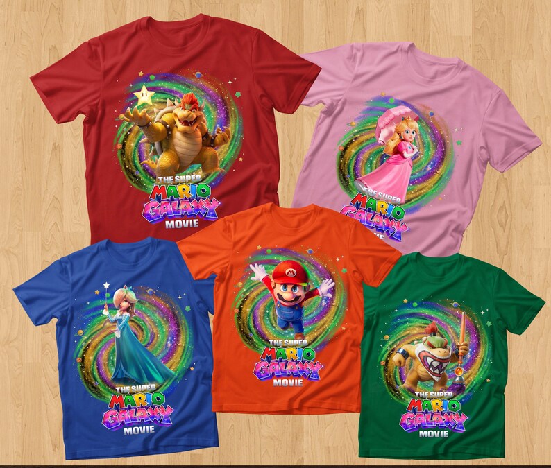 Comfort Colors® Mario All Characters shirt, Bowser Jr, Rosalina, Yoshi, Peach, Family Matching image 9