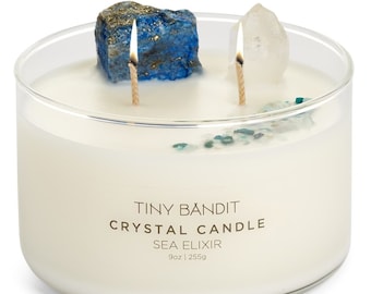 Sea Elixir Crystal Candle | Tiny Bandit Natural Coconut Wax